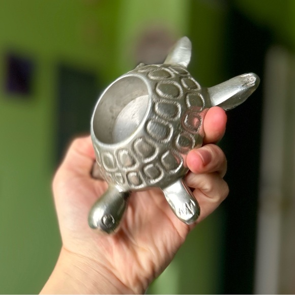 Rustic Metal Nautical Sea Turtle Baby Tea Light Candle Holder Decorative Accent - Picture 3 of 10